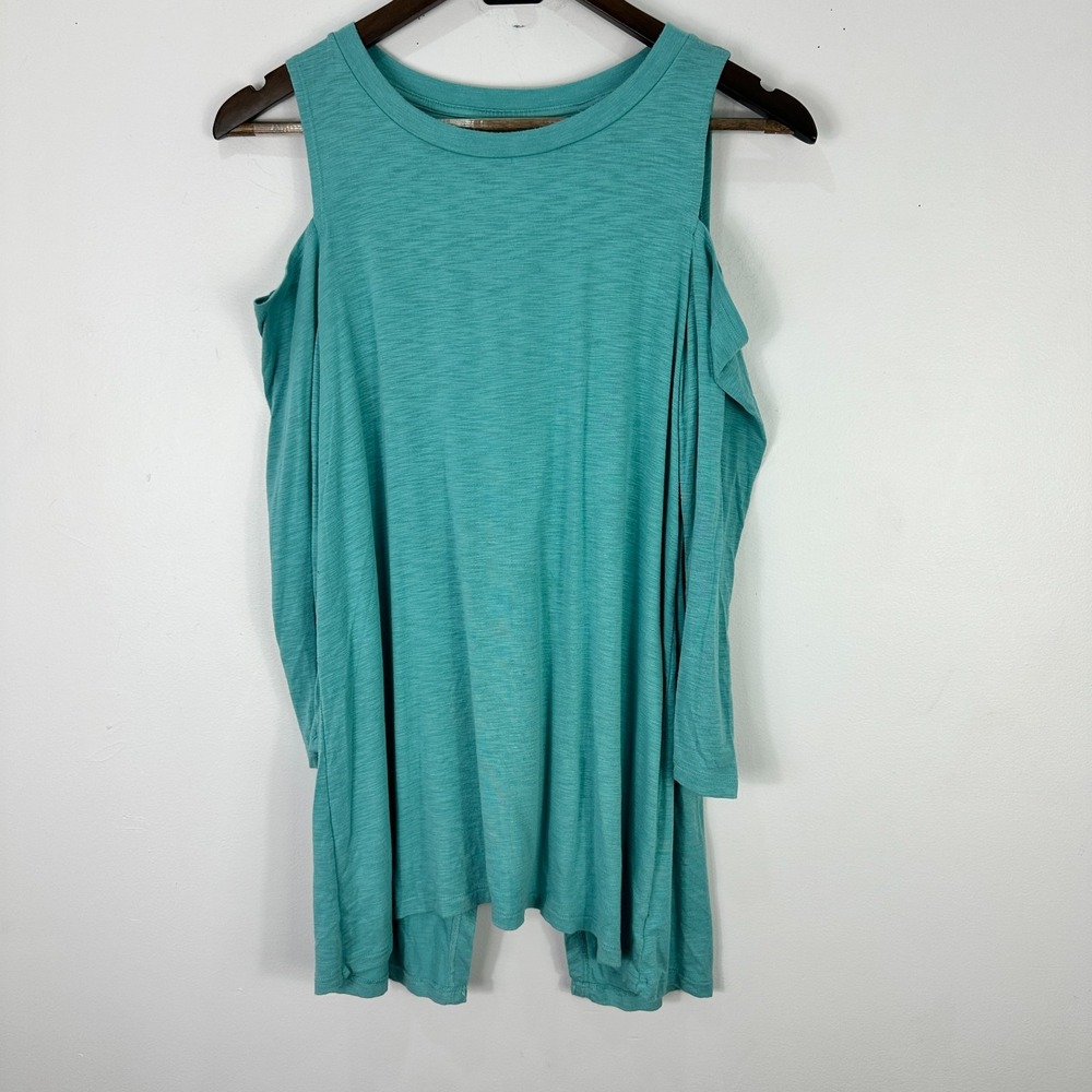 Teal Cold Shoulder Women Top